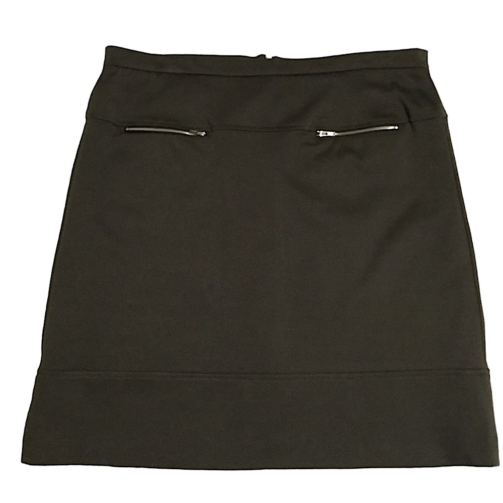 NY COLLECTION sz 16 Skirt Zippers Military Olive Green